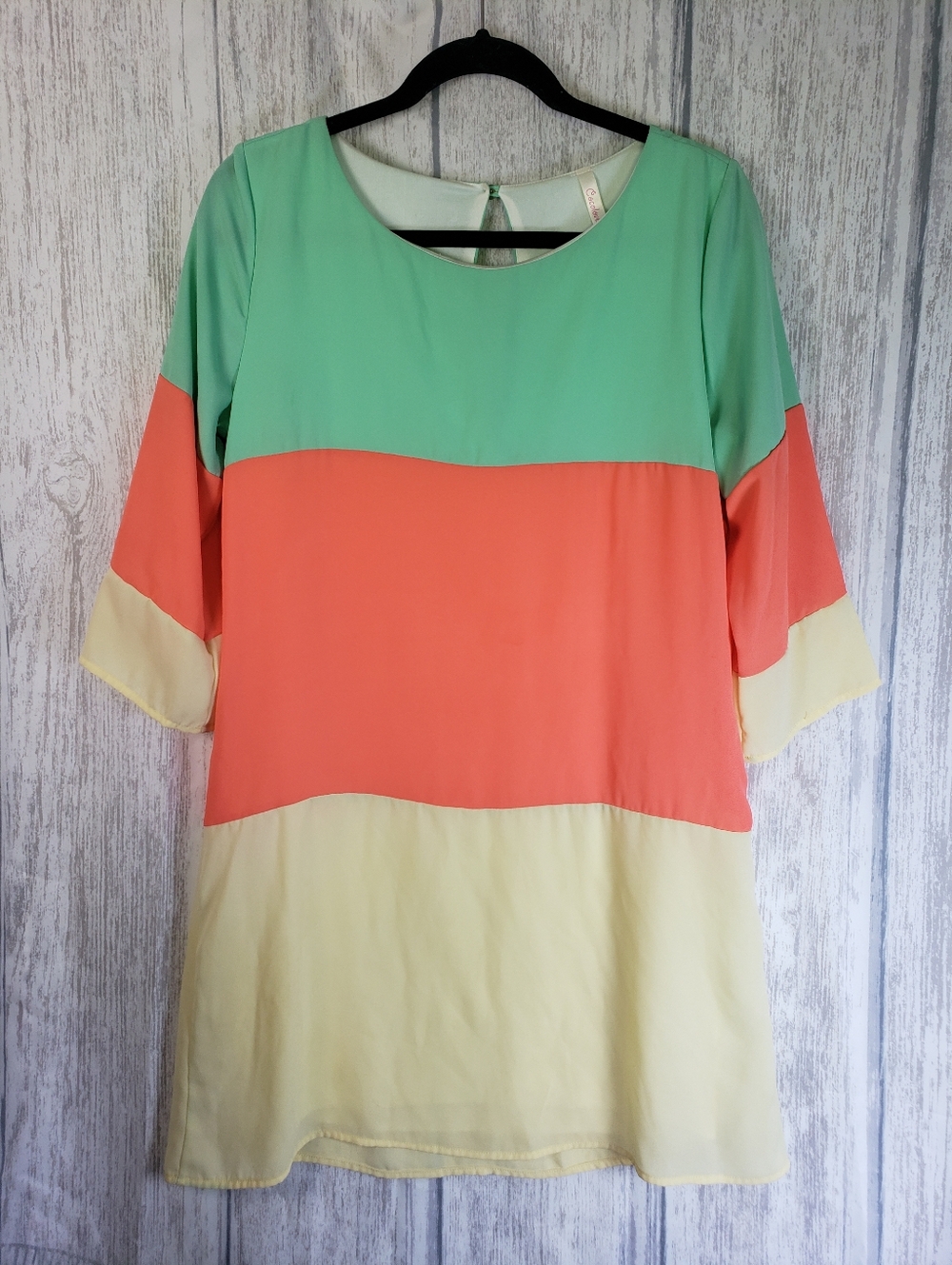 Cocolove Color Block Boutique Tunic Summer Dress Medium Mod 60s Style